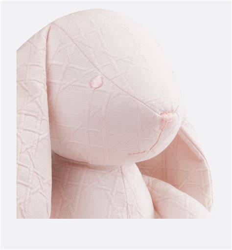 Rabbit Stuffed Toy Pale Pink Cannage Cotton 